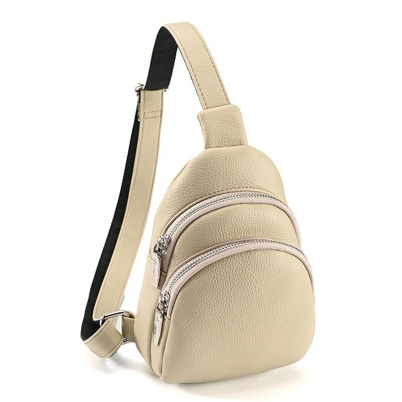 Litchi Pattern Crossbody Chest Bag Women's Sling Bag for Sports