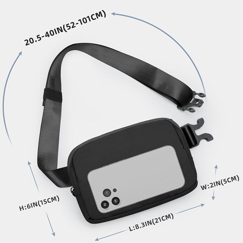 Minimalist Square Crossbody Bag Solid Chest Bag With Release Buckle