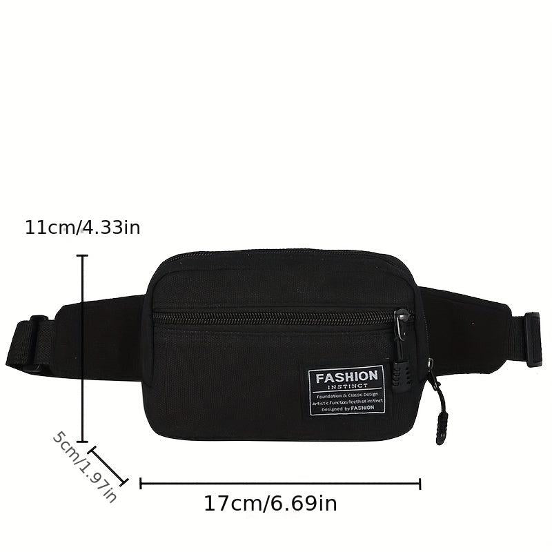 Nylon Mini Chest Bag Zipper Casual Crossbody Mini Bag Phone Storage