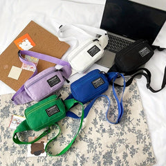 Nylon Mini Chest Bag Zipper Casual Crossbody Mini Bag Phone Storage