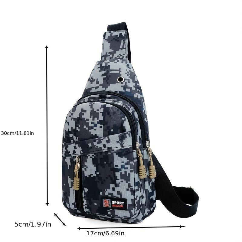 Camouflage Print Chest Bag Sports Fitness Sling Bag