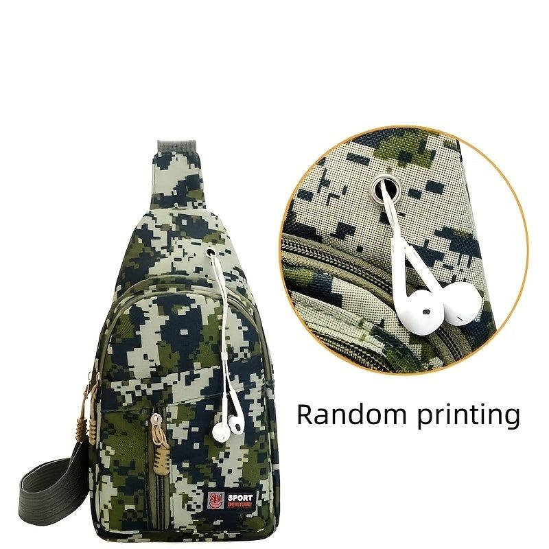 Camouflage Print Chest Bag Sports Fitness Sling Bag