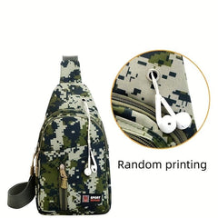 Camouflage Print Chest Bag Sports Fitness Sling Bag