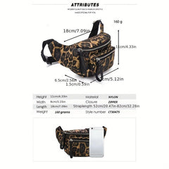 Mini Leopard Print Casual Chest Bag Fanny Pack