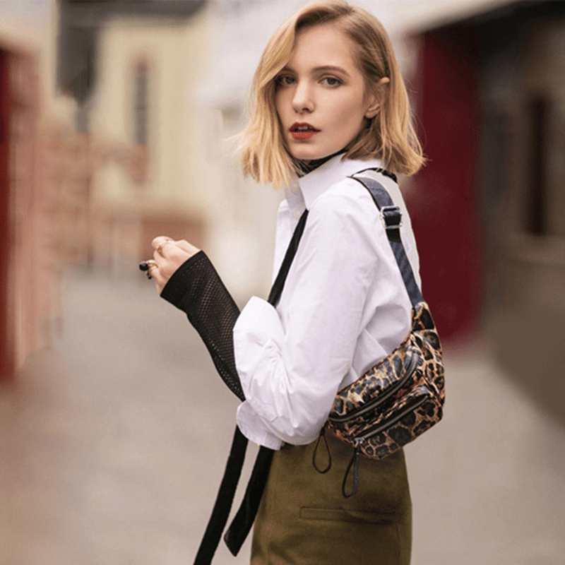 Mini Leopard Print Casual Chest Bag Fanny Pack