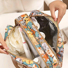 Oxford Buka Cartoon Toiletry Bag - Large Capacity Portable Storage Bag