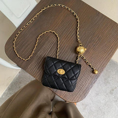 Argyle Quilted Mini Chain Belt Bag for Women