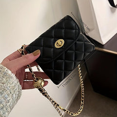 Argyle Quilted Mini Chain Belt Bag for Women