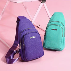 Glitter Waterproof Fanny Pack Solid Stylish Zipper Crossbody Bag