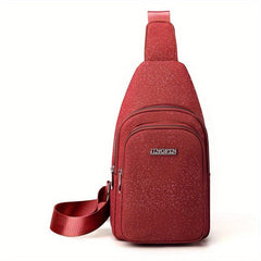 Glitter Waterproof Fanny Pack Solid Stylish Zipper Crossbody Bag
