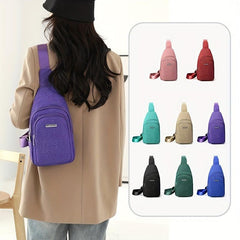 Glitter Waterproof Fanny Pack Solid Stylish Zipper Crossbody Bag