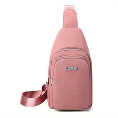 Glitter Waterproof Fanny Pack Solid Stylish Zipper Crossbody Bag