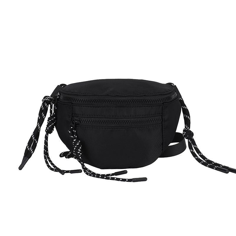 Women's Fanny Solid Adjustable Strap Zipper Fringe Trill Crossbody Bag Waist Bag