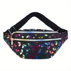 Butterfly Print Holo Fanny Pack for Women