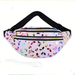 Butterfly Print Holo Fanny Pack for Women