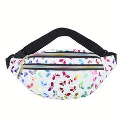 Butterfly Print Holo Fanny Pack for Women