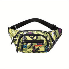 Camouflage Pattern Waist Bag Zipper Crossbody Bag