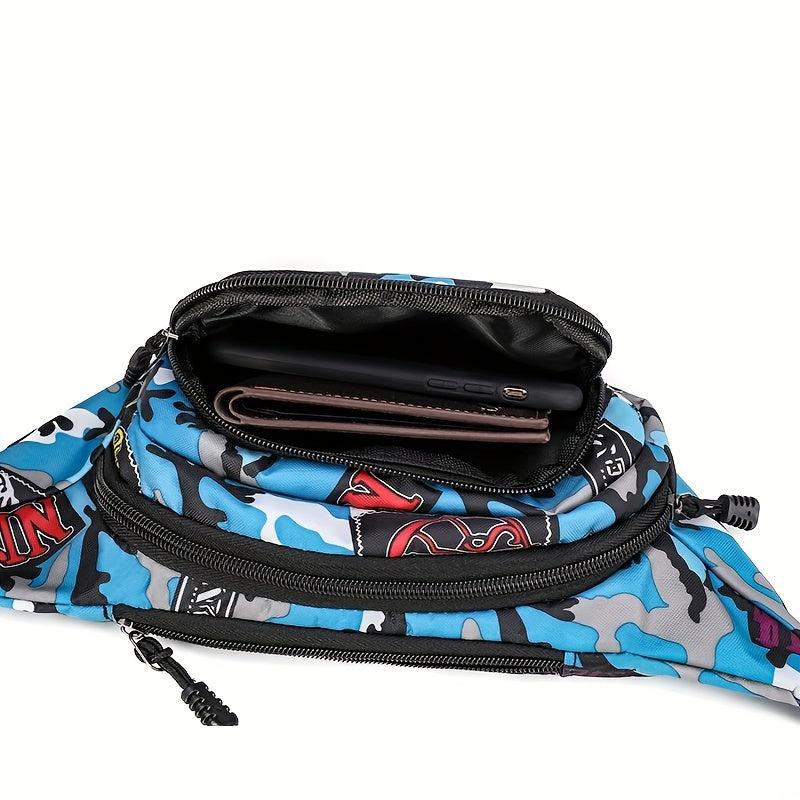 Camouflage Pattern Waist Bag Zipper Crossbody Bag