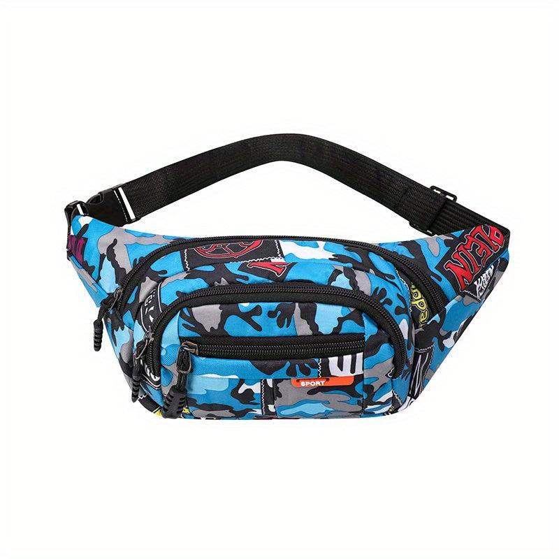 Camouflage Pattern Waist Bag Zipper Crossbody Bag