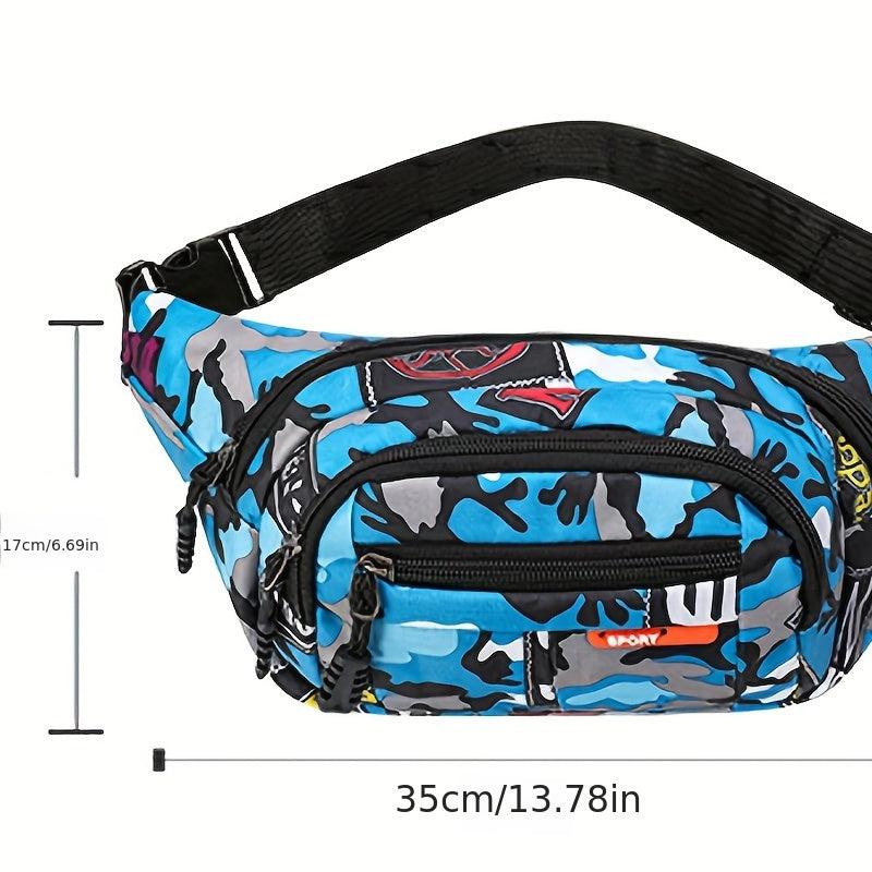 Camouflage Pattern Waist Bag Zipper Crossbody Bag