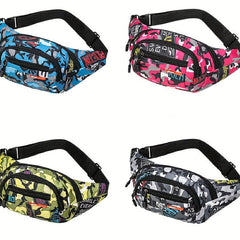 Camouflage Pattern Waist Bag Zipper Crossbody Bag