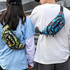 Camouflage Pattern Waist Bag Zipper Crossbody Bag