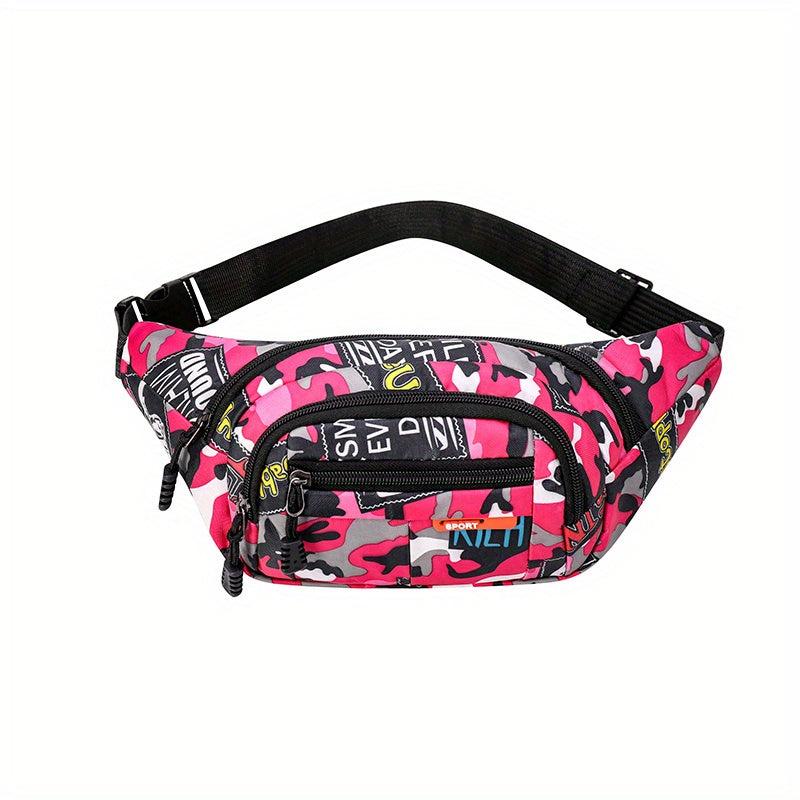 Camouflage Pattern Waist Bag Zipper Crossbody Bag