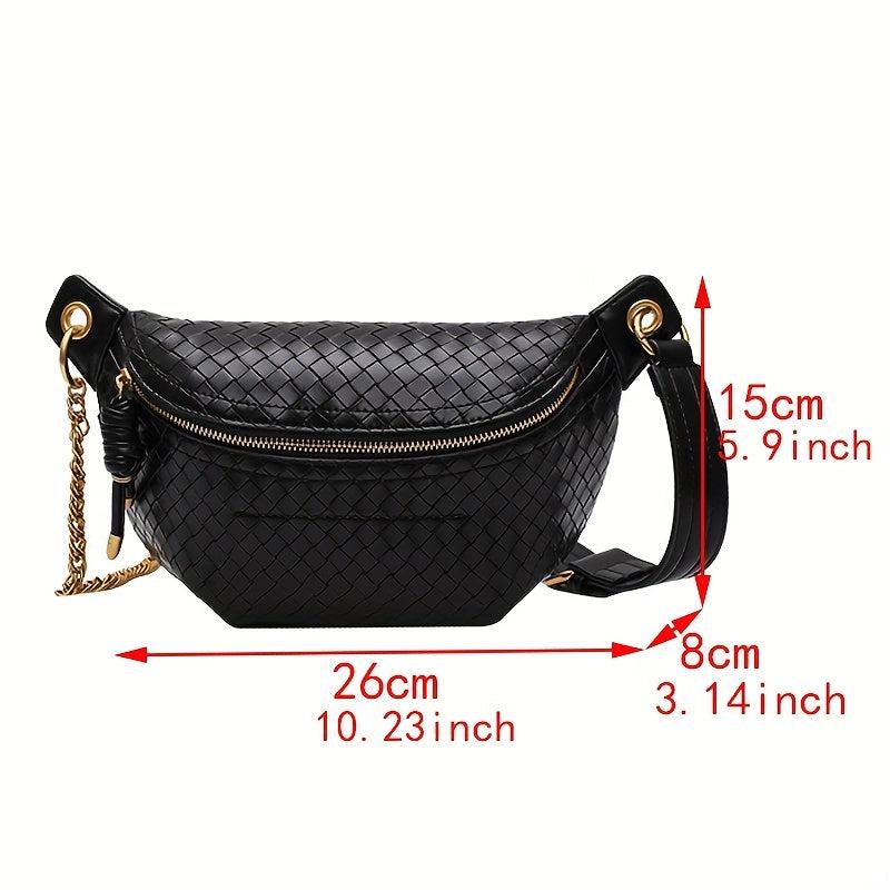 Plaided Chain Underarm Bag PU Leather Crossbody Bag