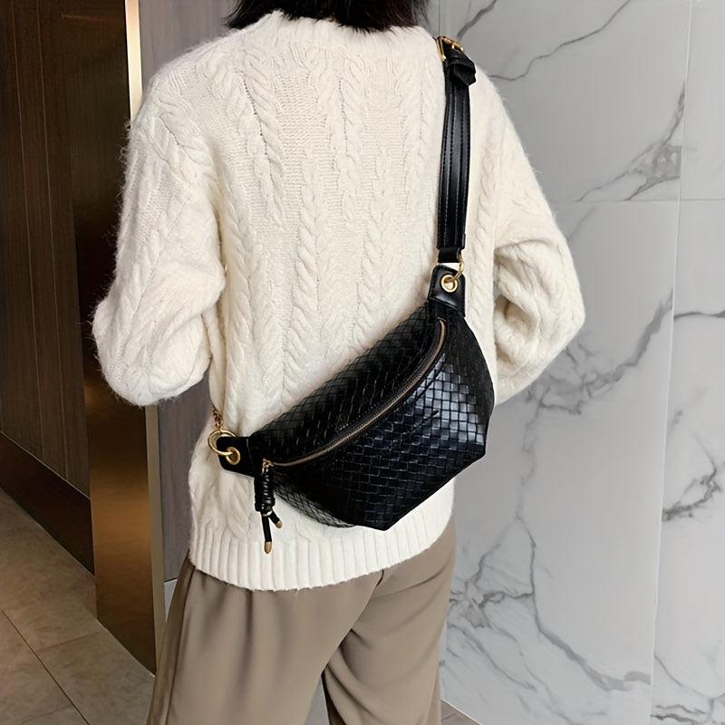 Plaided Chain Underarm Bag PU Leather Crossbody Bag