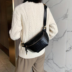 Plaided Chain Underarm Bag PU Leather Crossbody Bag