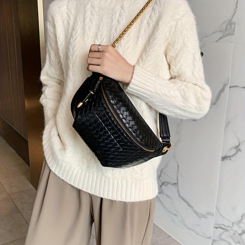 Plaided Chain Underarm Bag PU Leather Crossbody Bag