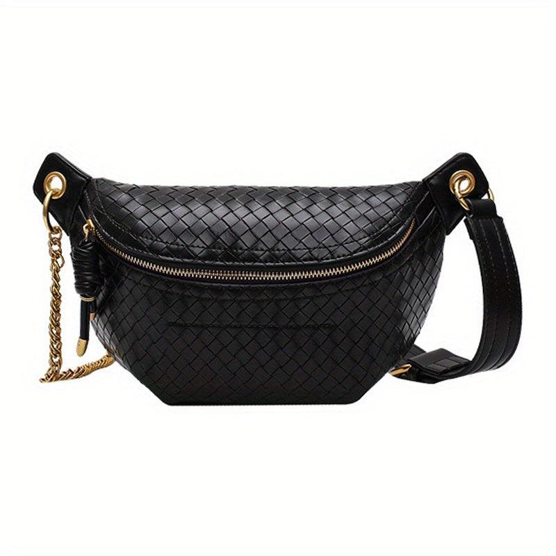 Plaided Chain Underarm Bag PU Leather Crossbody Bag