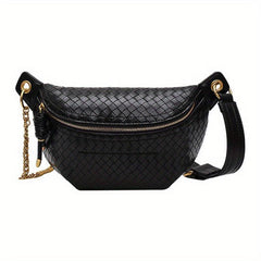 Plaided Chain Underarm Bag PU Leather Crossbody Bag