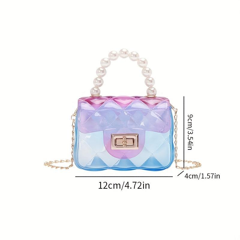 Mini Transparent Jelly Crossbody Bag with Pearl Decor
