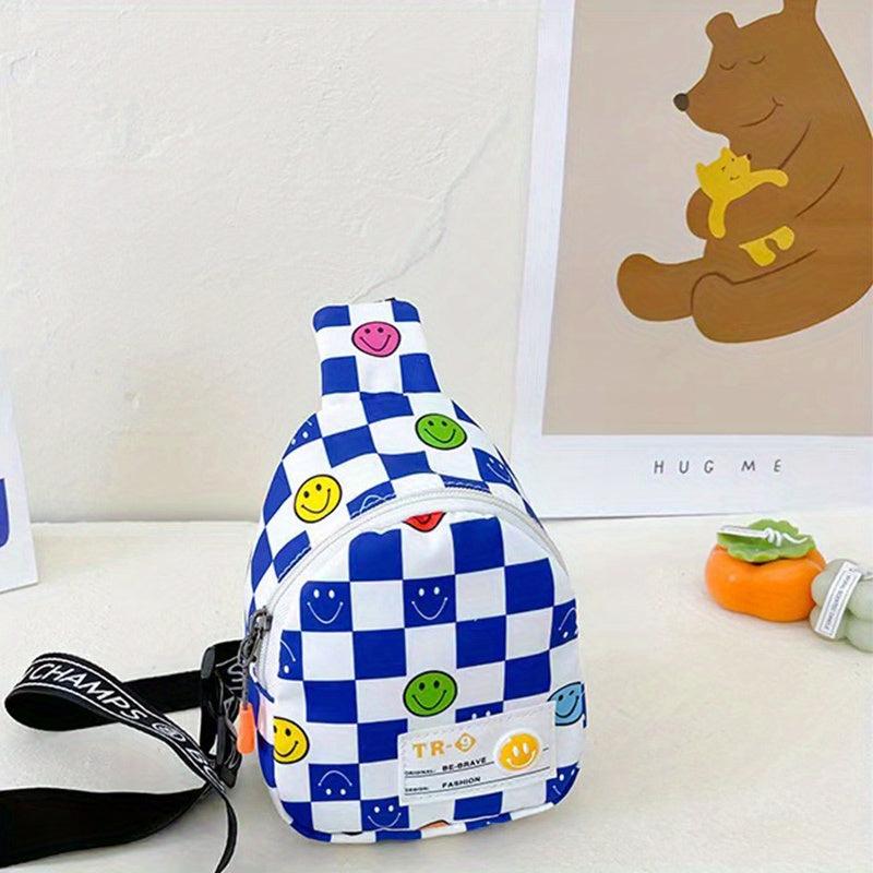 Checkerboard Nylon Sling Bag Crossbody Lightweight Chest Bag