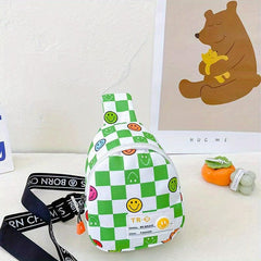 Checkerboard Nylon Sling Bag Crossbody Lightweight Chest Bag