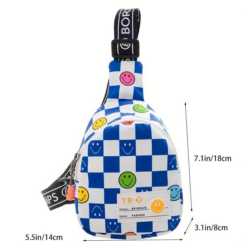 Checkerboard Nylon Sling Bag Crossbody Lightweight Chest Bag