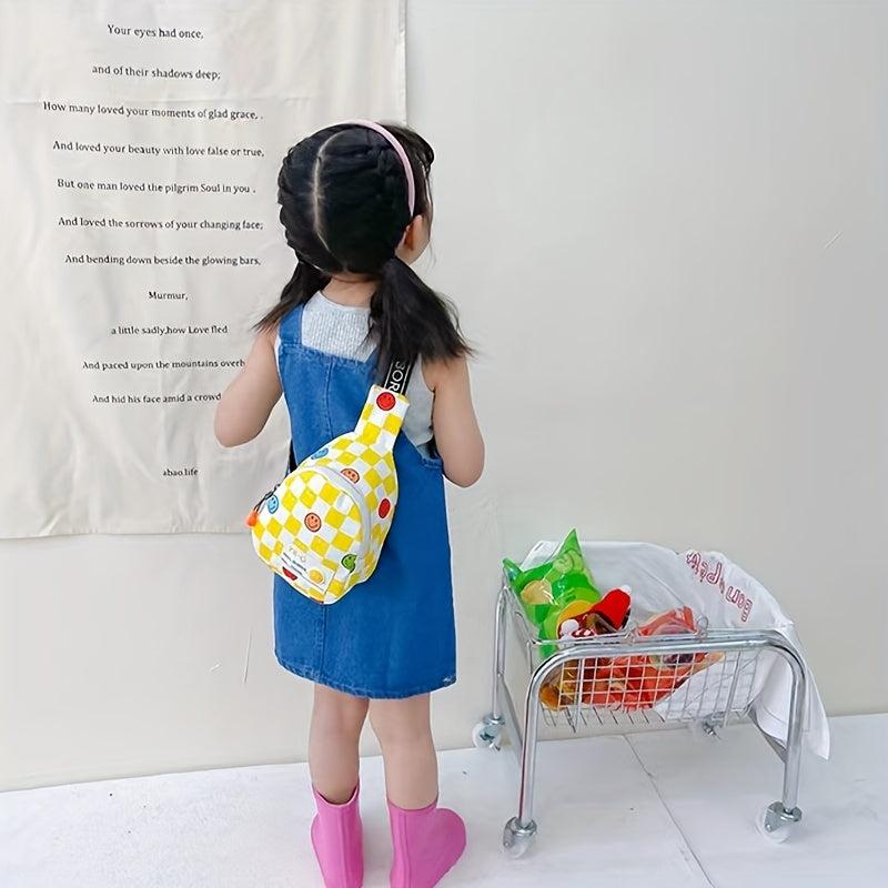 Checkerboard Nylon Sling Bag Crossbody Lightweight Chest Bag