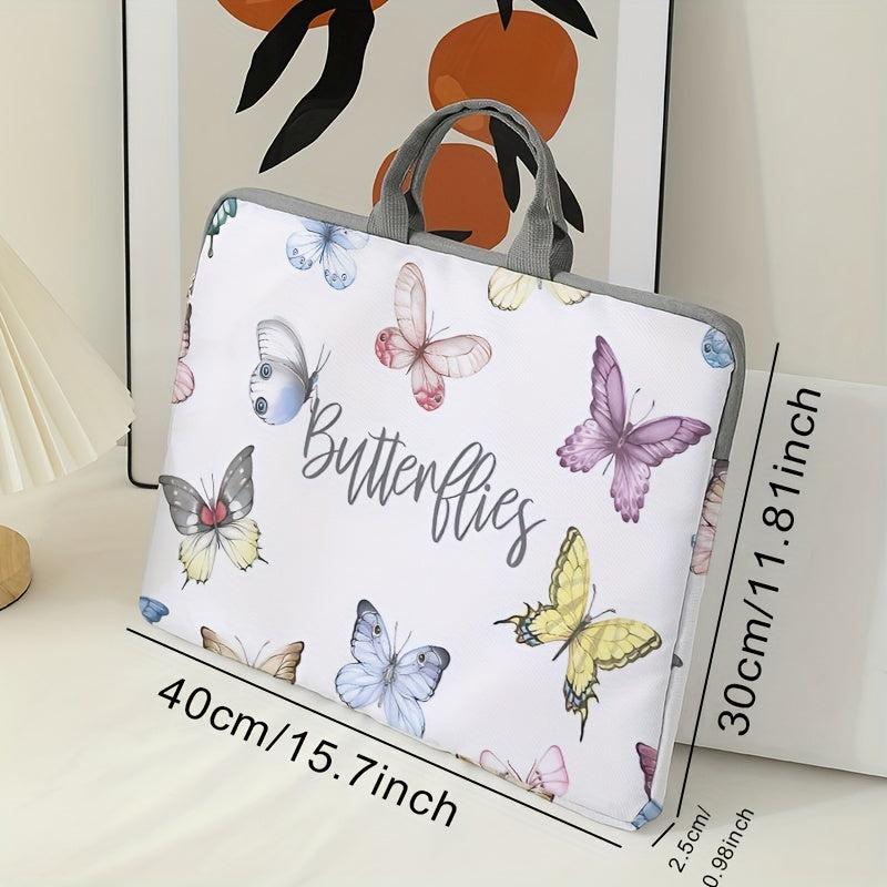 Butterflies Pattern Laptop Bag Soft Case for 38 cm Laptop Computer