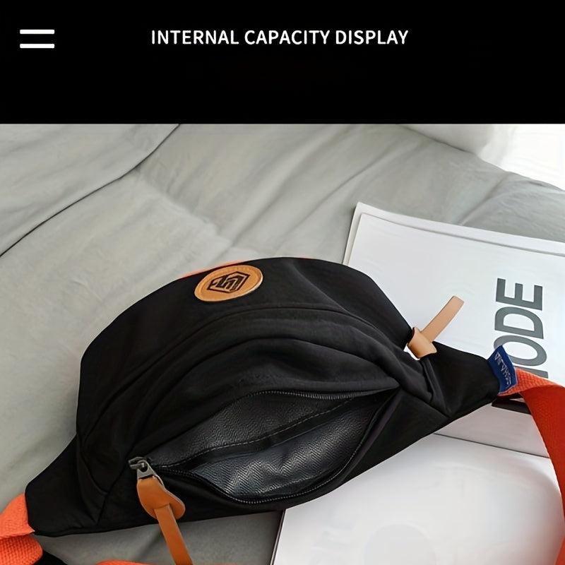 Nylon Block Chest Bag Crossbody Purse for Sports Fitness