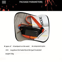 Nylon Block Chest Bag Crossbody Purse for Sports Fitness
