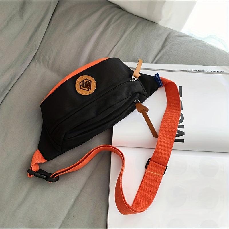 Nylon Block Chest Bag Crossbody Purse for Sports Fitness