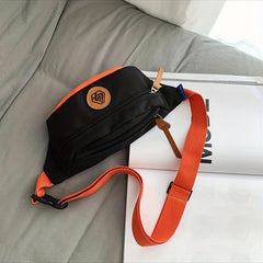 Nylon Block Chest Bag Crossbody Purse for Sports Fitness