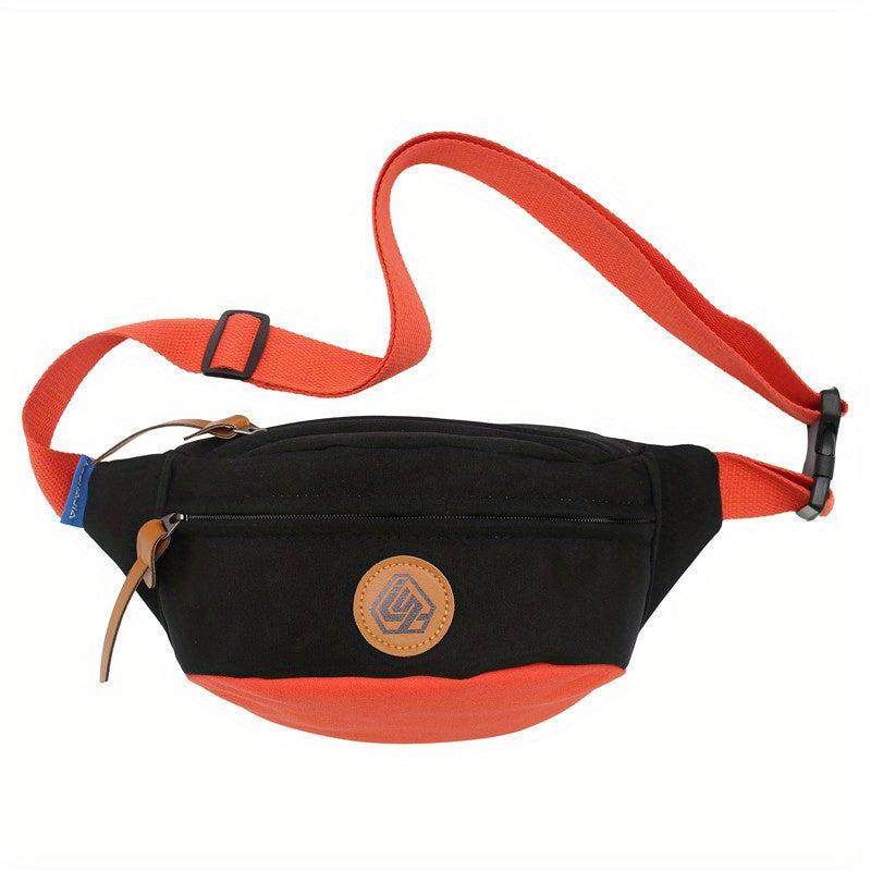 Nylon Block Chest Bag Crossbody Purse for Sports Fitness