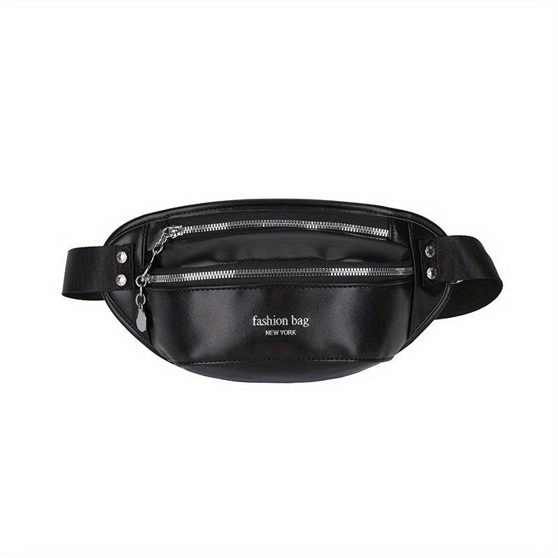 Letter Graphic Waist Bag Crossbody Bag Zipper Purses