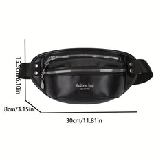 Letter Graphic Waist Bag Crossbody Bag Zipper Purses