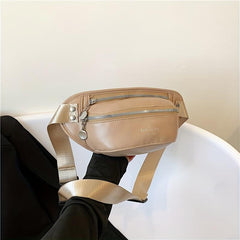 Letter Graphic Waist Bag Crossbody Bag Zipper Purses