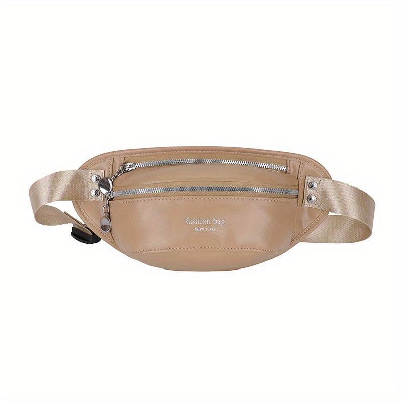 Letter Graphic Waist Bag Crossbody Bag Zipper Purses