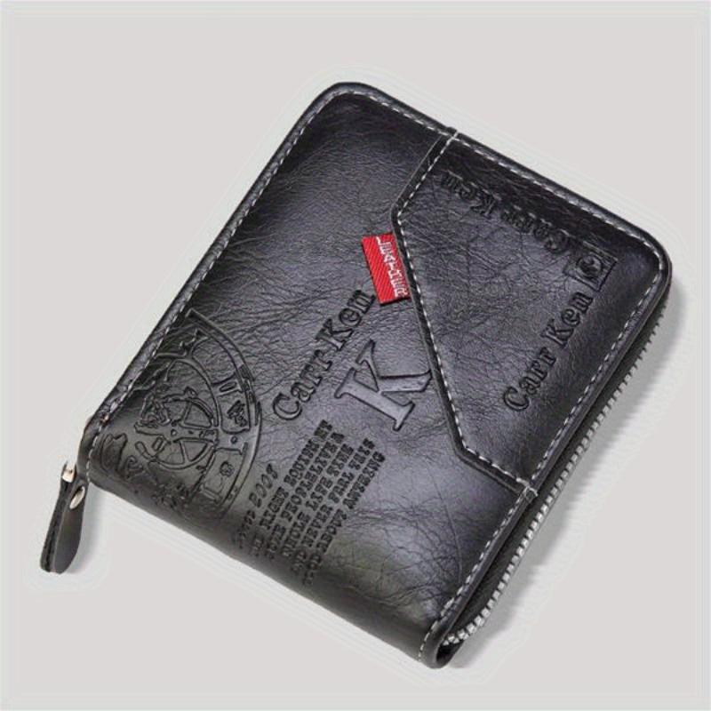 Men's Short Retro Wallet Driver's Bag With Card Bag Zipper Coin Purse