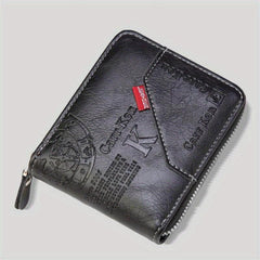 Men's Short Retro Wallet Driver's Bag With Card Bag Zipper Coin Purse